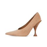Burberry Beige Suede Pumps On Decorative Heel