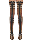 Burberry Brown Check Runway Heroes Thigh-High Boots
