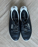 Chanel black leather sneakers