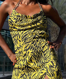 Manera Odevatca yellow zebra midi dress