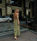 Manera Odevatca yellow zebra midi dress