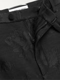 Saint Laurent black pleated wool and silk-blend brocade shorts