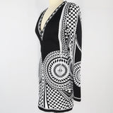 Balmain Jacquard Long Sleeve Mini Dress