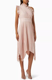 Mossman Ladylike One Shoulder Midi Dress in Blush