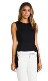 BCBGMAXAZRIA Ariana High/Low Peplum Black Top