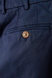 Brunello Cucinelli Navy Blue Cotton Trousers