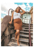 Lou Lou Brown Midi Frill Skirt