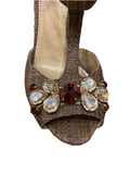 Dolce&Gabbana brown wedges with crystals