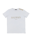 Balmain White Button-Details T-shirt