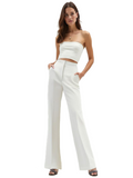 Elisabetta Franchi beige flared trousers
