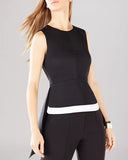 BCBGMAXAZRIA Ariana High/Low Peplum Black Top