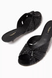 Dolce&Gabbana knot twist python leather black heel sandals