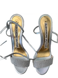 Alexandre Vauthier Silver lace Up Crystal Sandals
