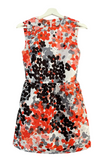 Red Valentino red floral print polyester mini dress