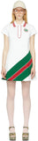Gucci Web-stripe Polo Dress In White