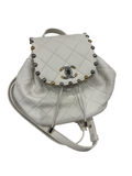 Chanel White Mini backpack two tone hardware Like New