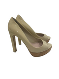 Miu Miu Cork platform Beige patent pumps