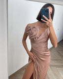 K. Rutman Rose Gold Silk Dress