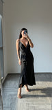 Victoria Bonya black satin long Dress