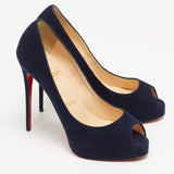 Christian Louboutin Navy Blue Velvet Pumps