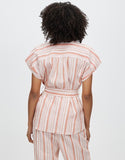 David Lawrence pink and white Button up Top