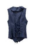 Anne Fontaine navy blue ruffle top