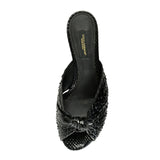 Dolce&Gabbana knot twist python leather black heel sandals