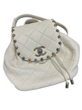 Chanel White Mini backpack two tone hardware Like New