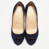 Christian Louboutin Navy Blue Velvet Pumps