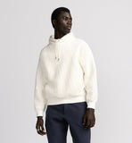 Dior White Oblique Relaxed-Fit Hooded Sweatshirt