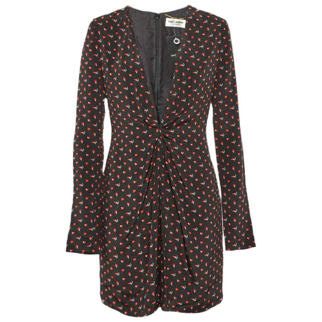 VIP【送料関税込】Saint Laurent V-NECKED MINI DRESS SAINT