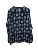 Kobi Halperin black print lace up blouse
