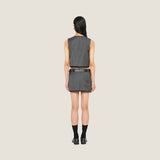 Miu Miu Grisaille logo-patch mini skirt