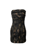 Aria black and gold strappless mini dress