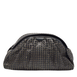 Alaia Black Leather Samia Eyelet Clutch