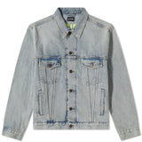 Balenciaga Neon Logo Print Denim Jacket