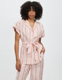 David Lawrence pink and white Button up Top