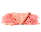 Bottega Veneta peach beak ostrich feather bag