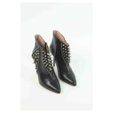 Pinko black leather studded ankle