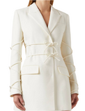 Mach&Mach Embellished Tiw-up Blazer Mini Dress in Wool