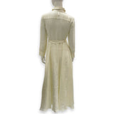 Hermes Jacquard ivory maxi dress with belt