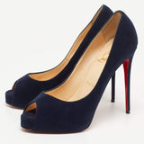 Christian Louboutin Navy Blue Velvet Pumps