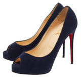 Christian Louboutin Navy Blue Velvet Pumps
