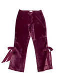 Cinq a Sept wide leg purple velvet pants