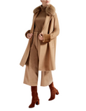 Max Mara Camel trim and genuine fox fur coat