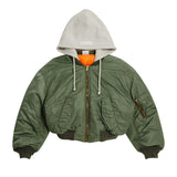Vetements Cropped hooded green Bomber