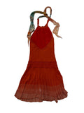 Roberto Cavalli open back blood red dress