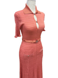Chanel coral knitted midi dress