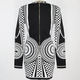 Balmain Jacquard Long Sleeve Mini Dress