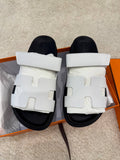 New Hermes White Chypre Sandals